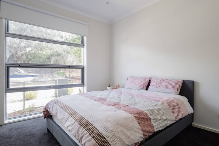 The third bedroom comes with a comfortable queen-sized bed, with central air-conditioning and heating to keep things comfortable.