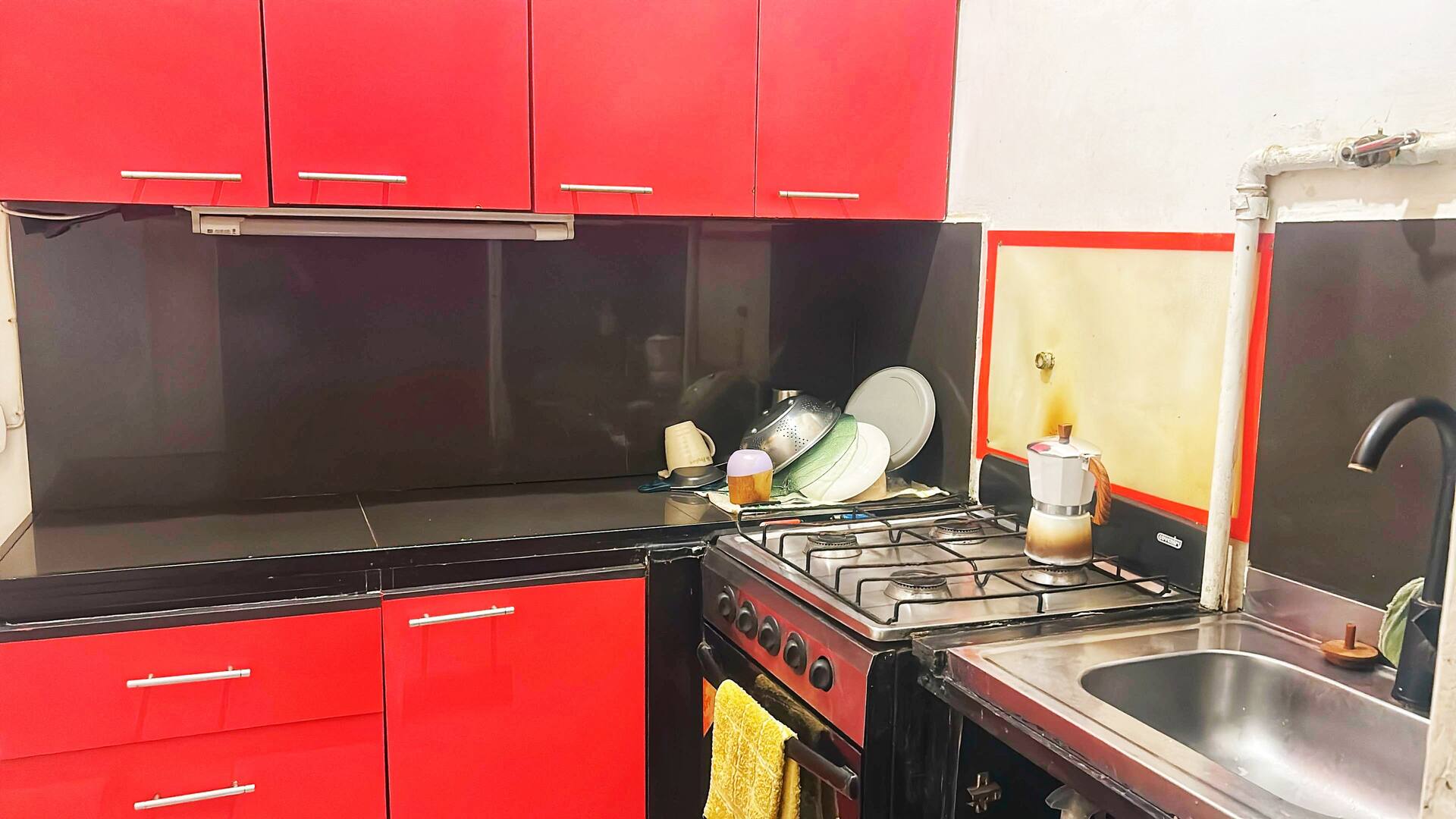 Ambiente con cama doble en San Telmo