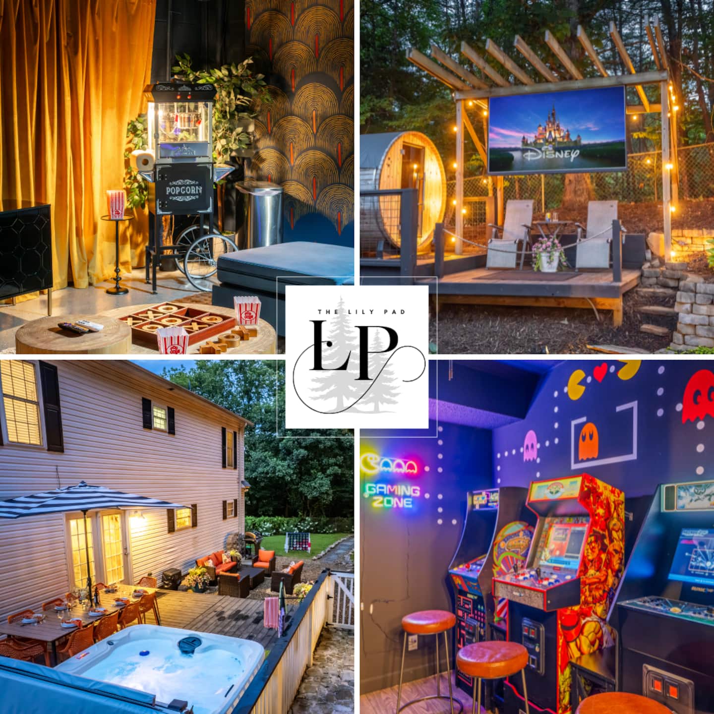 You'll fit all of this into one stay: popcorn, the sauna, dinner on the deck, and everything in between