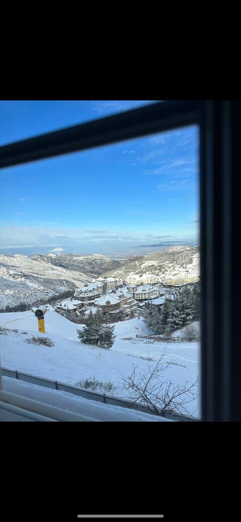 Maribel Arttyco next to the Ski Slope