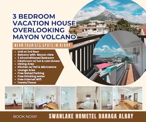 3 bedroom unit w/ Overlooking Mayon Volcano View