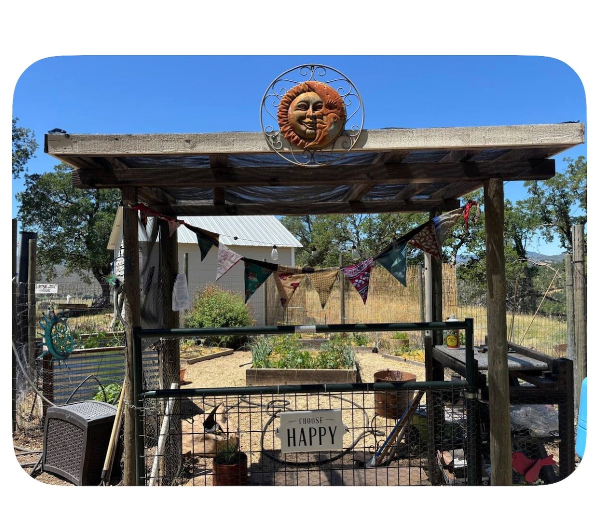 Choose Happiness! Release your expectations from the city. You are on a farm and it’s always changing and unpredictable. at Stargazing Dome in Hidden Valley Lake