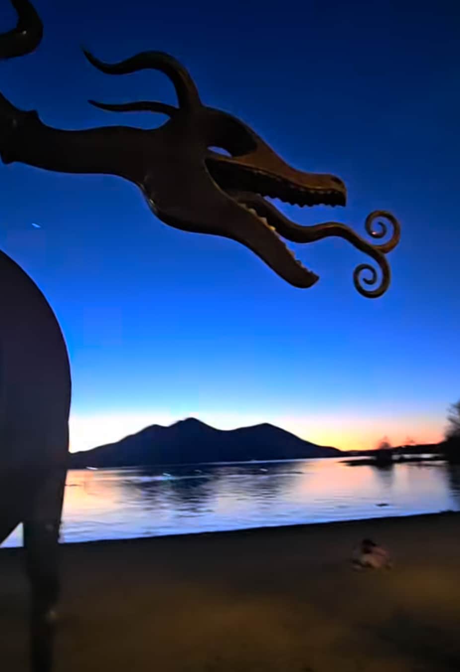 Austin Park on Clearlake has a magical new dragon sculpture by a master local artist and welder. at Stargazing Dome in Hidden Valley Lake