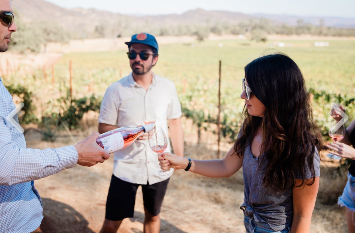 Wine tastings are casual here. at Stargazing Dome in Hidden Valley Lake