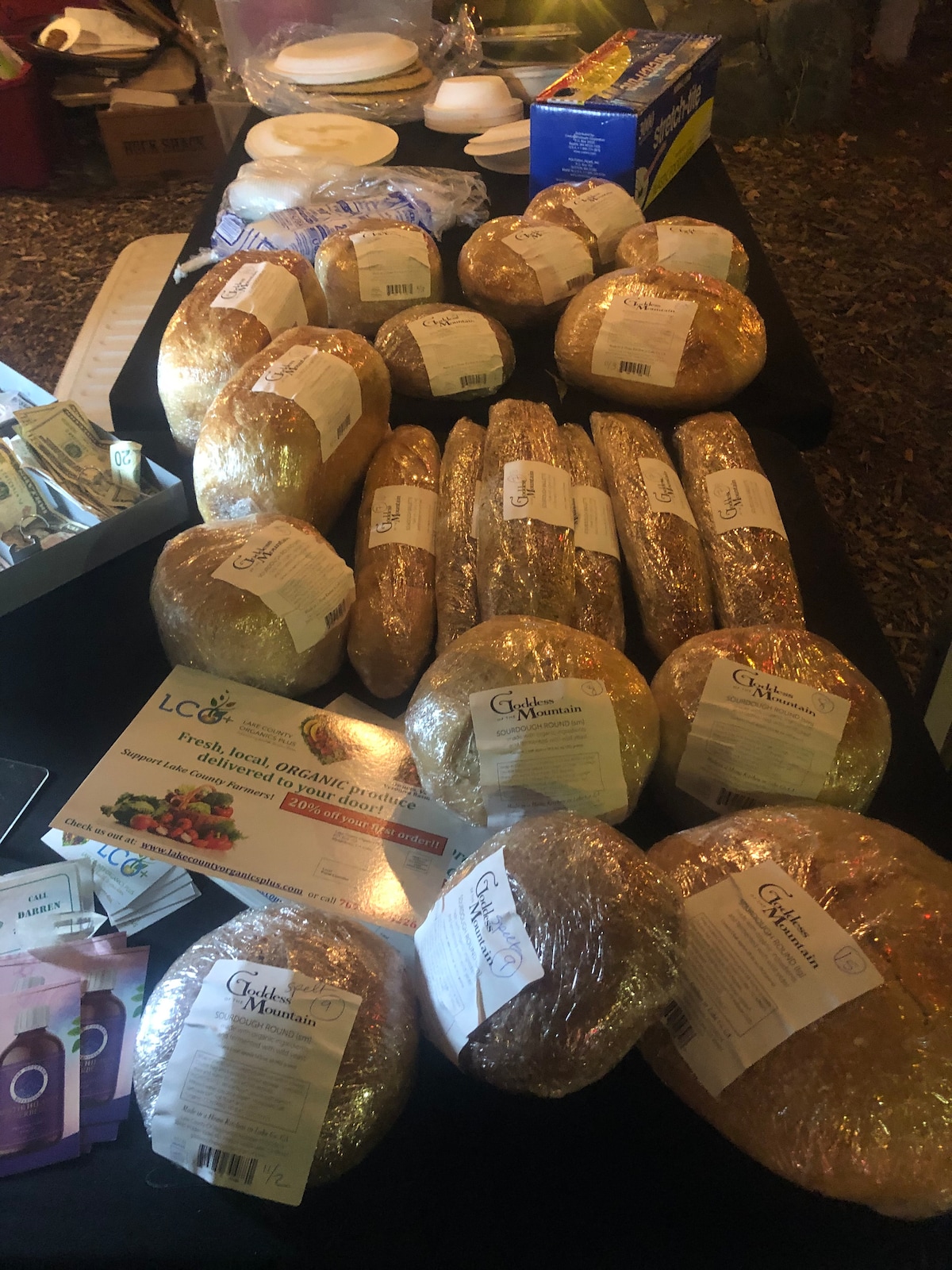 Goddess of the Mountain local organic bread. at Stargazing Dome in Hidden Valley Lake