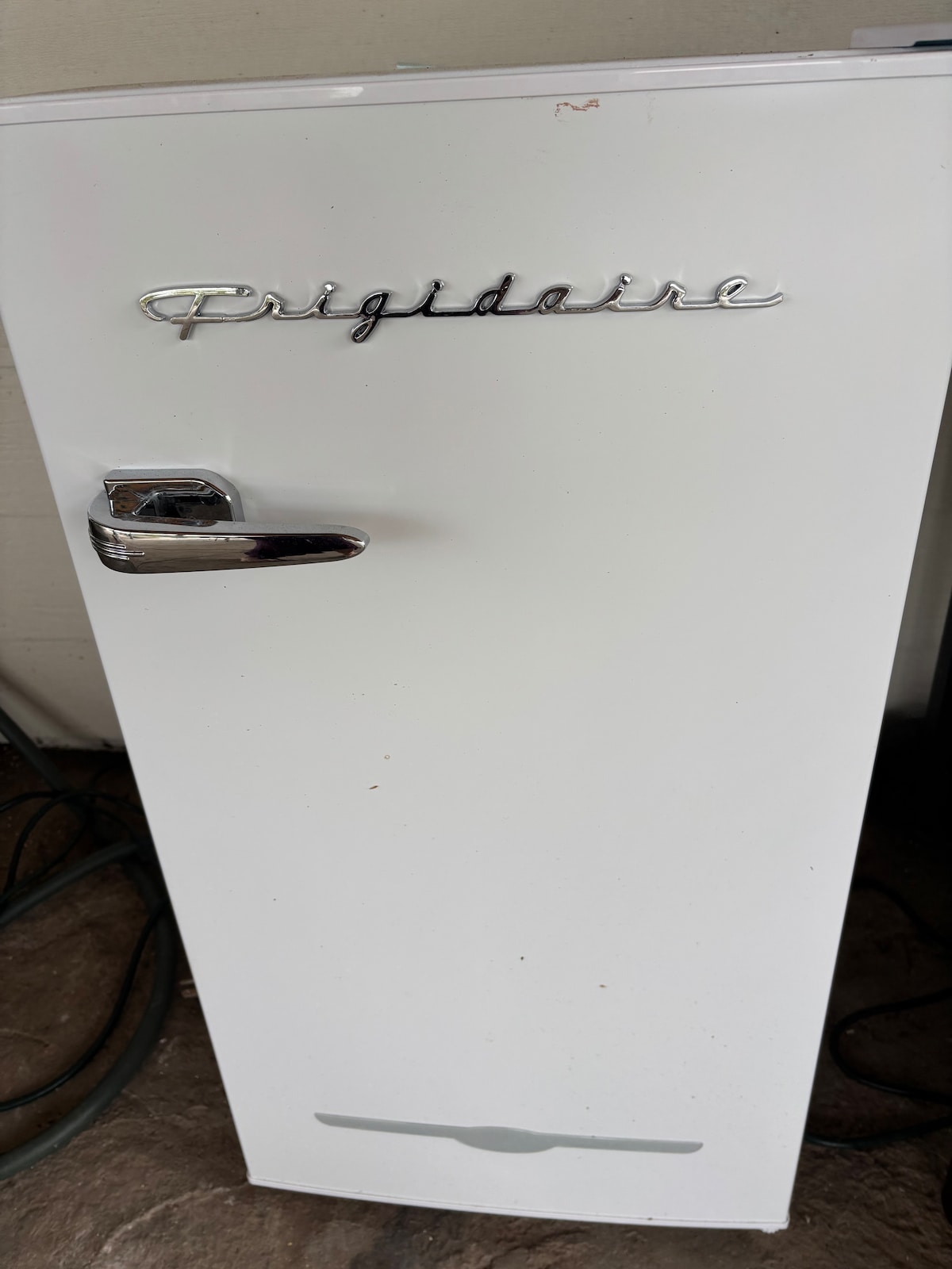 Brand new retro guest fridge for guests on porch. at Stargazing Dome in Hidden Valley Lake