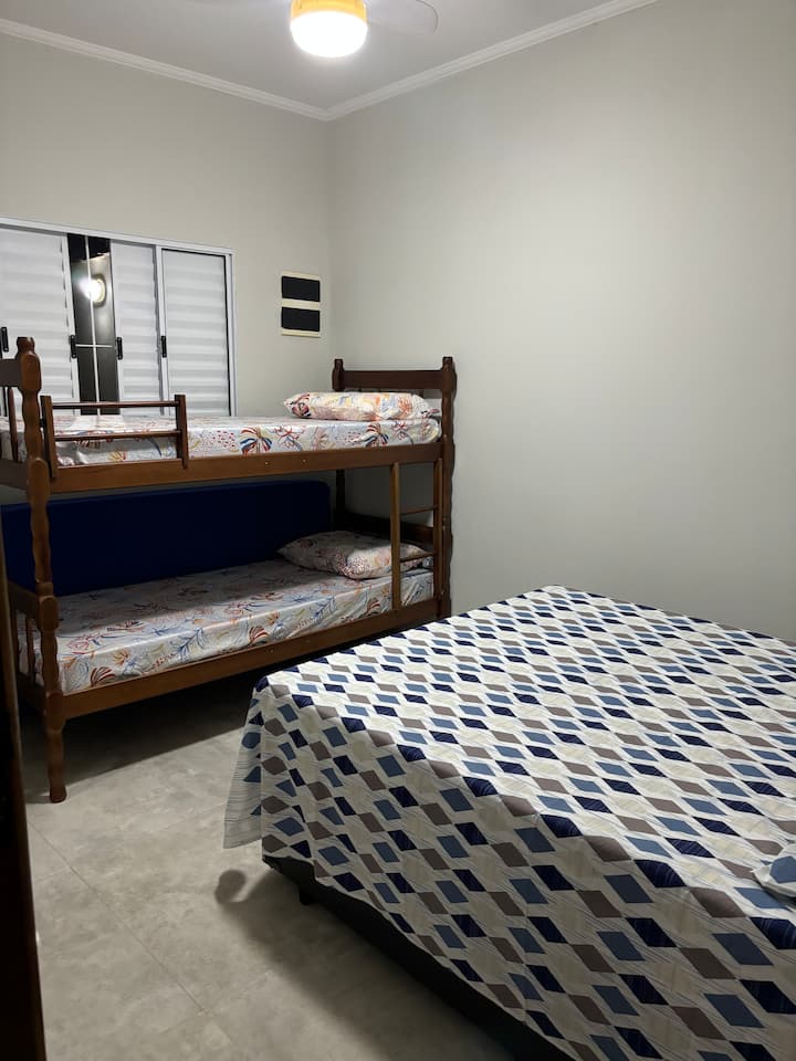 Ceiling fan and hood.
Door with locks.
Mirror.
Smart tv 
Wardrobe 