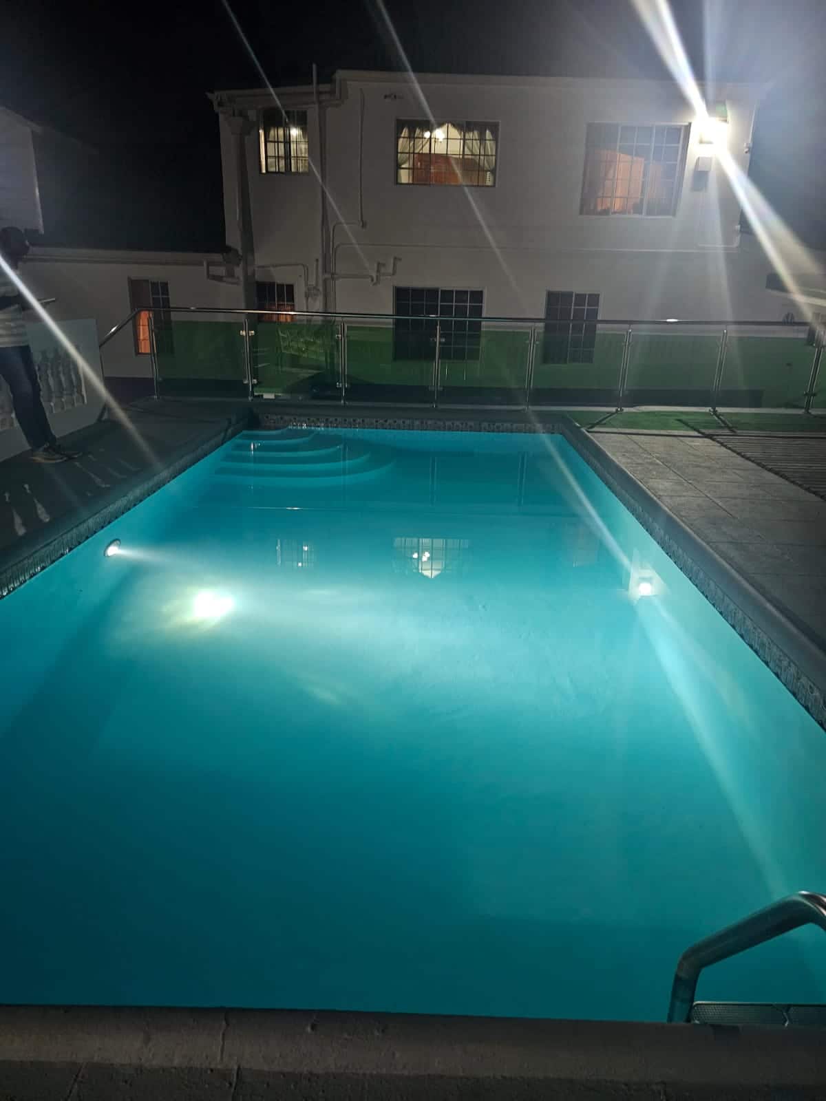 The pool at dusk