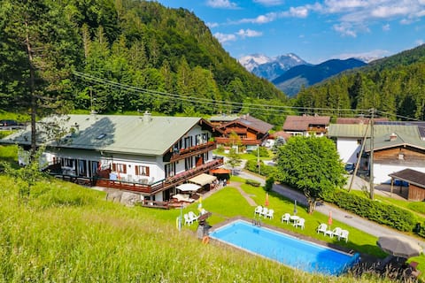 Alpenchalet Ramsau [Pool-Infrarotkabine-Bergblick]