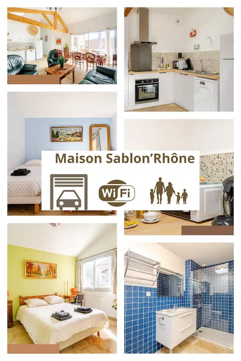 Sablon’Rhône: 3BR, garage & terrace with view