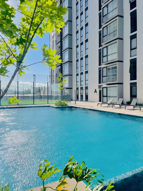A comfortable apartment with swimming pool