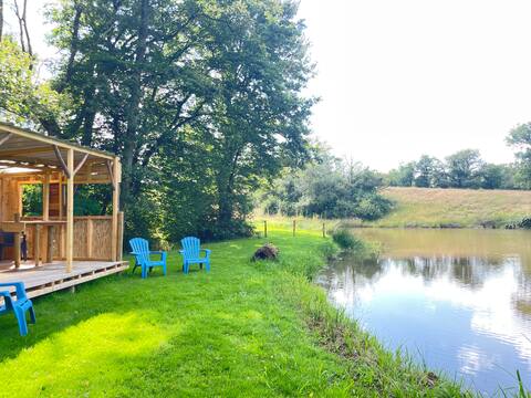 New cottage with garden, forest and pond