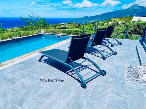 Villa Bèl Ti Pool View Sea View and Pelée Mountain