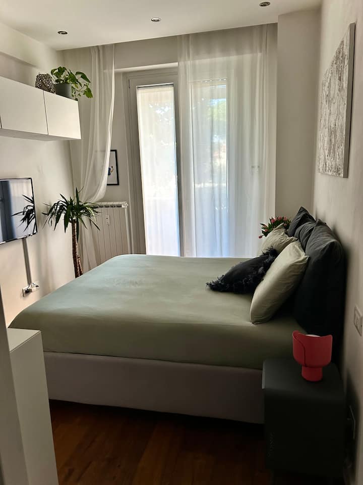 Cama doble con vistas a la terraza 