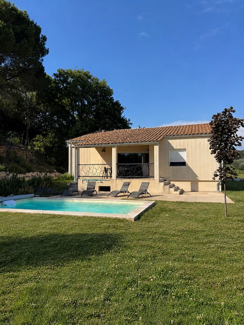 Maison neuve avec piscine, au milieu des vignes