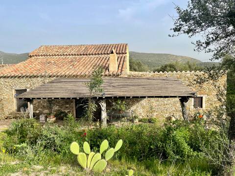 Typical house nestled in Mediterranean landscape