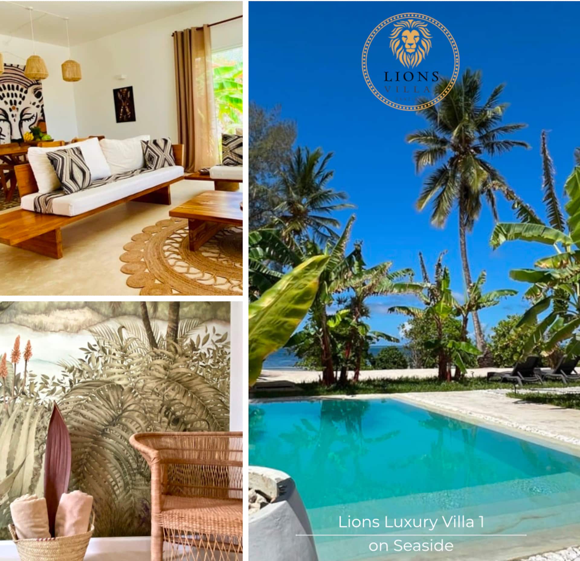 Luxury Lions Villa 1 Beach Front with Private Pool