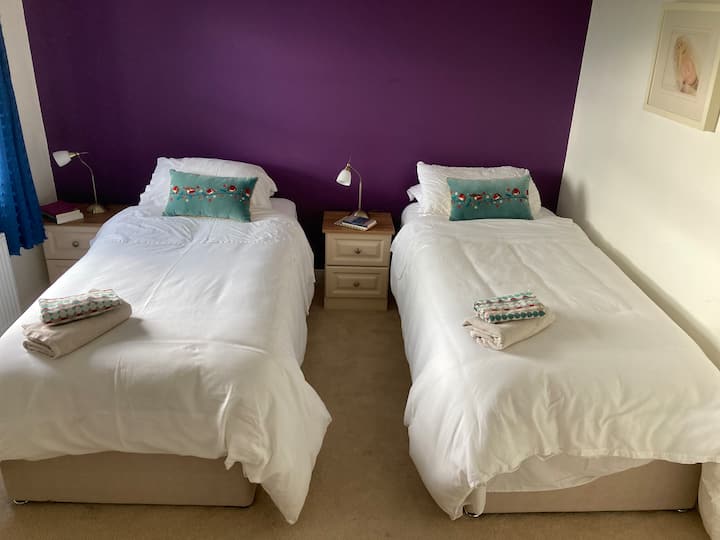 Dvokrevetna soba s prekrasnim pogledom. Kreveti se mogu pretvoriti u bračni krevet. 