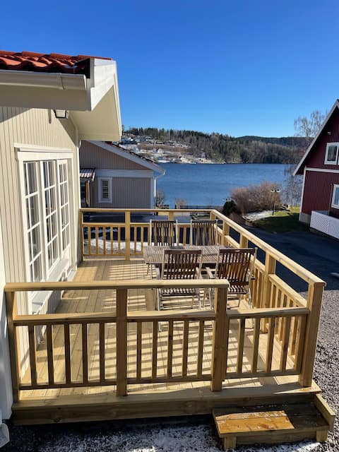 Newly built house with dock