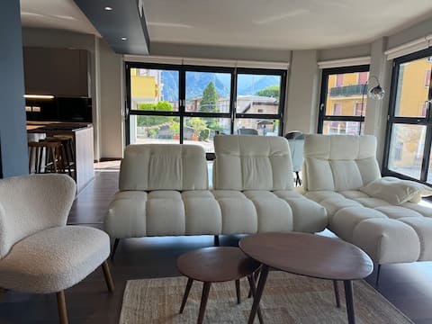 Elegant home office with a view