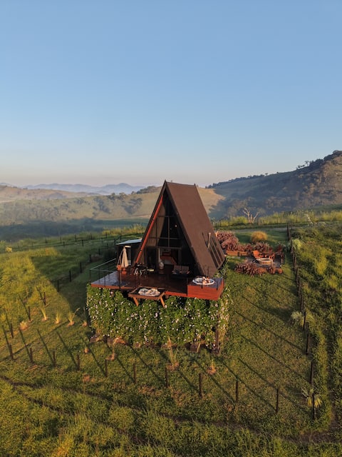A-Frame Cabin with Hot Tub and Panoramic View