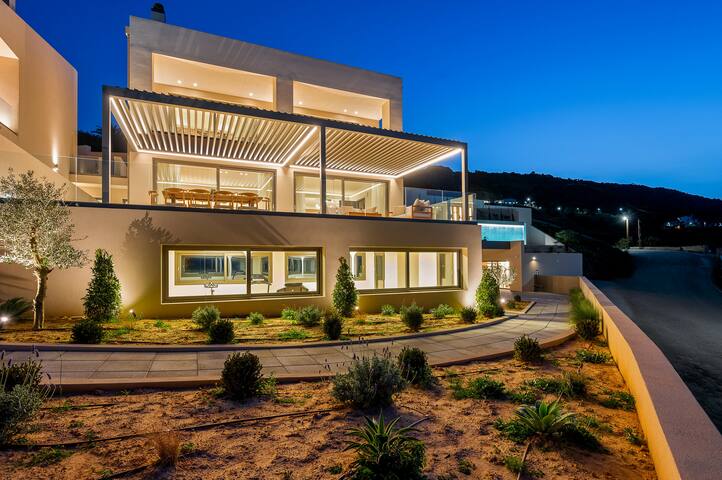 Majo Thalassa Villa Sea View-Heated Pool-Gym-Sauna