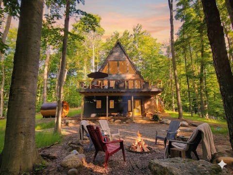 Secluded A-Frame with Game Room and Sauna