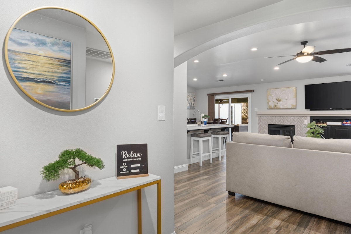 Top performing Airbnb: Modern 4BR/2BA + Game Room, Pool & EV Charger! in Bakersfield