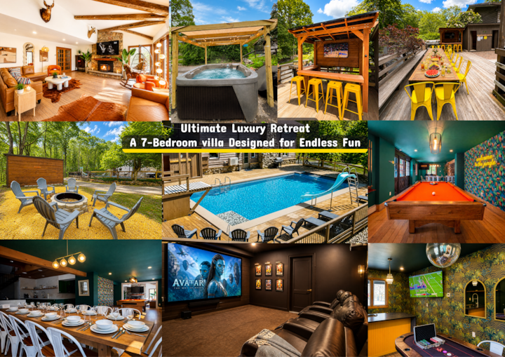 7 Bdrm 5000sf Grand Pool Villa|hottub|sauna|movie - Worthington State Forest, Columbia