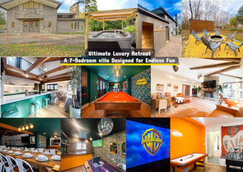 7 bdrm 5000sf Grand Pool Villa|Hottub|Sauna|Movie