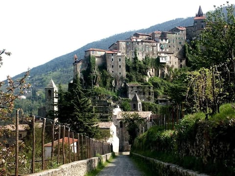 Townhouse with lovely terrace in Ceriana, Liguria