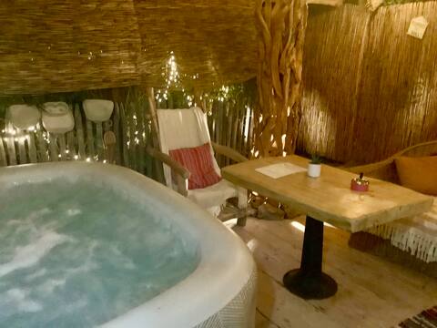 Barn with hot tub and sauna