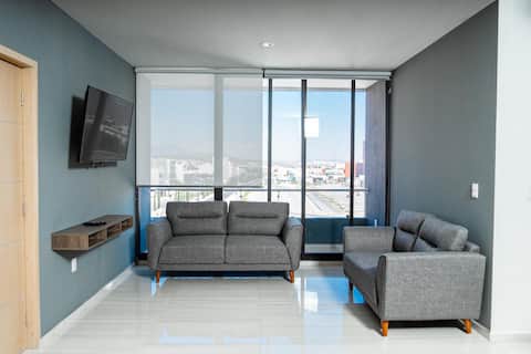 Modern 2BR Apt - "Plaza San Luis" view