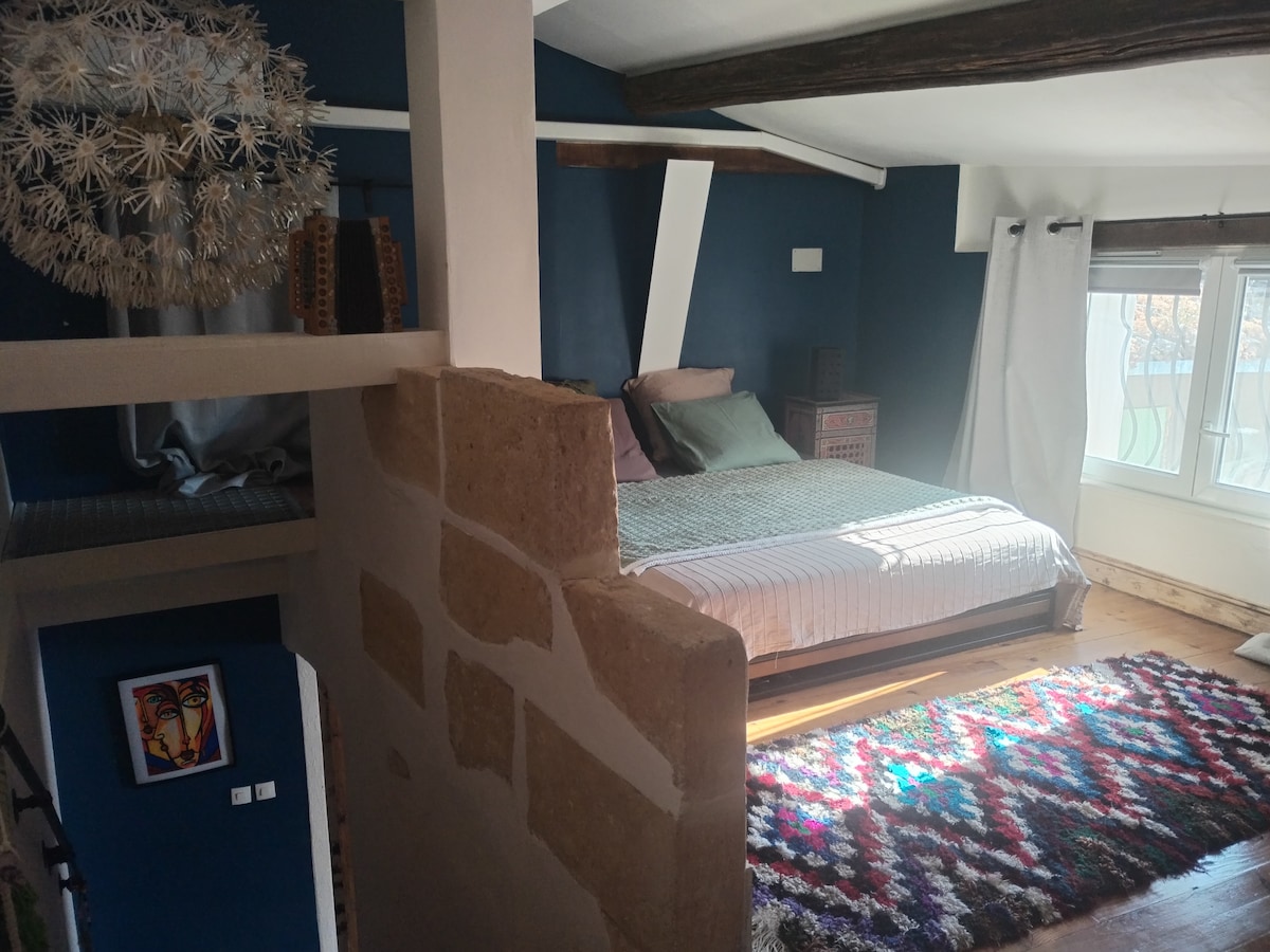 Air-conditioned bedroom under the roof. 