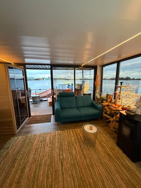 Exclusive Houseboat 12 x 5 meter with sauna