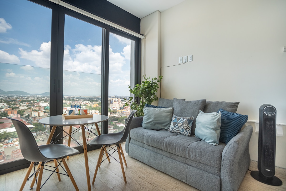 Successful Airbnb property: Executive Skyline: A/C, Parking, Roof, Gym &CoWork in Verónica Anzures