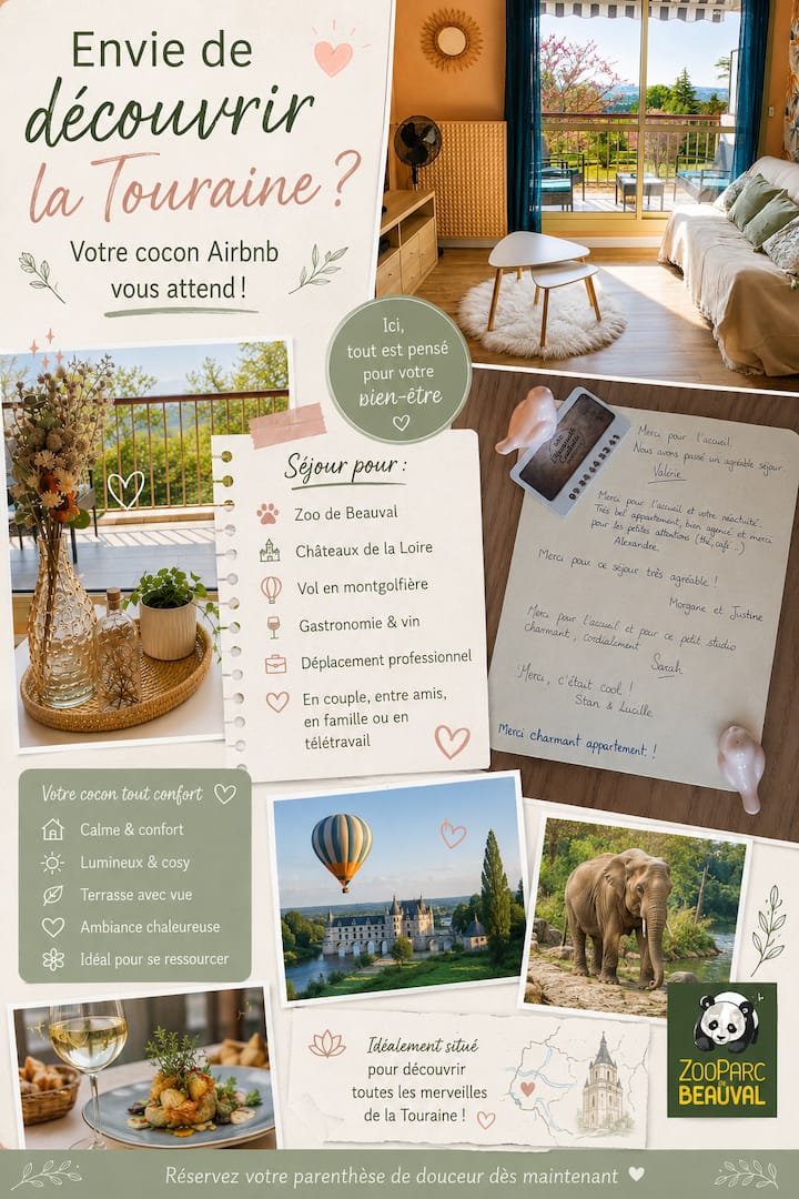 Studio Parking Proche Zoo De Beauval & Chenonceau - Montrichard