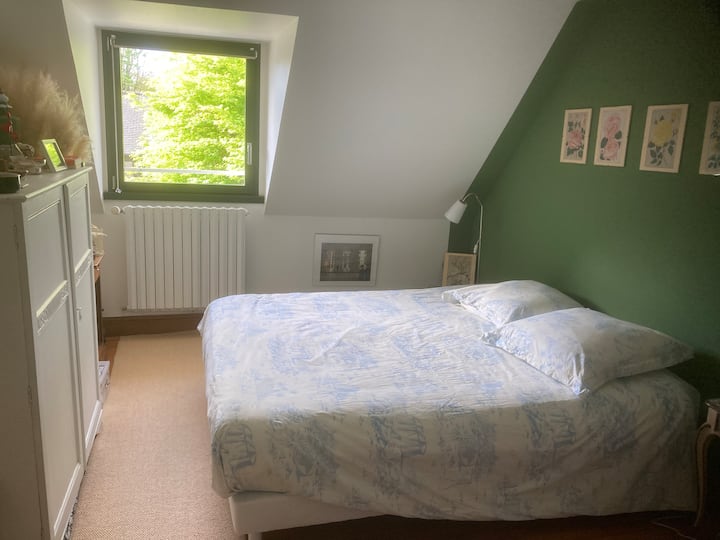 Კერკინო: თქვენ ზემოთ ხართ, ბაღის სიმწვანე ამ ოთახში თან ახლავს ინგლისური მწვანით. 