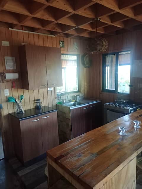 Popular Airbnb listing: Altamira Cabin: Panoramic View Steps from the Sea in Tomé