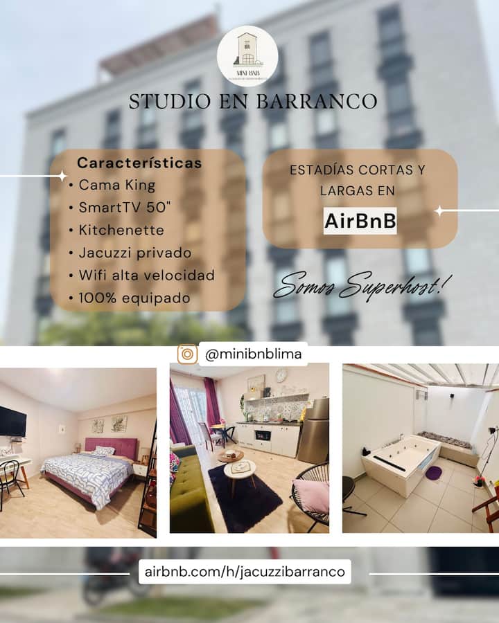 Studio 1er Piso Con Jacuzzi Privado En Barranco - Lima