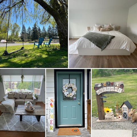 Popular Airbnb listing: 43Ave Farmhouse Vibe , Nature ,Animals & views in Langley Township