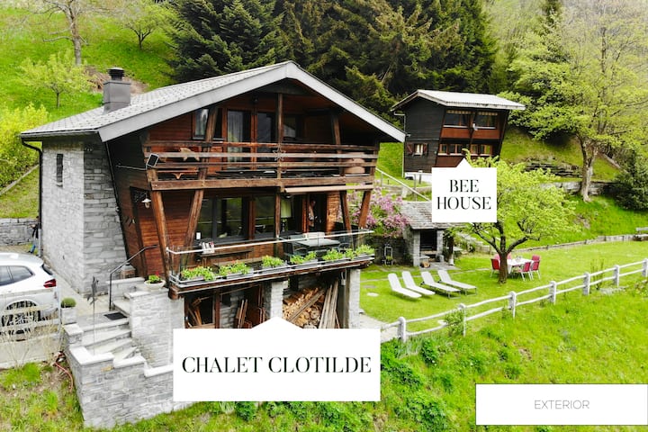 Chalet Clotilde & Bee House with Hot Tub + Sauna