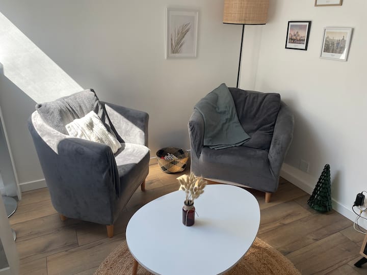 Studio Cosy 30 M² - Parking - Wifi - Saint-Aubin