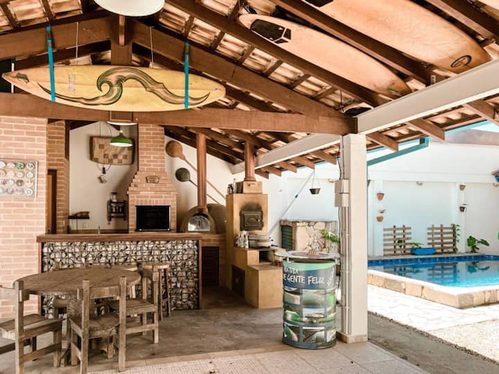 Casa Aconchegante Com Piscina E Churrasqueira - Ubatuba