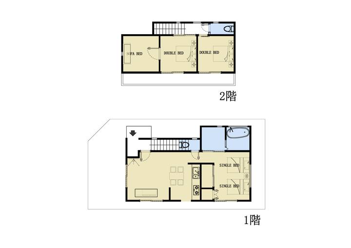 藤沢市内独立一户建  适合大家庭和团体 ，3间卧室，免费停车位 近镰仓、江之岛等景点 - 鎌倉市