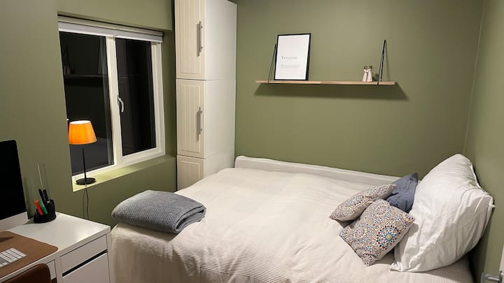 La cama ha sido reemplazada por un sofá cama.