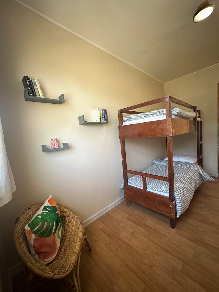 Bedroom 2, single double deck bed with reading area