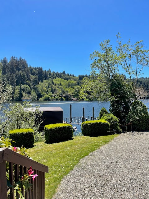 Road access lake front, private dock and boathouse