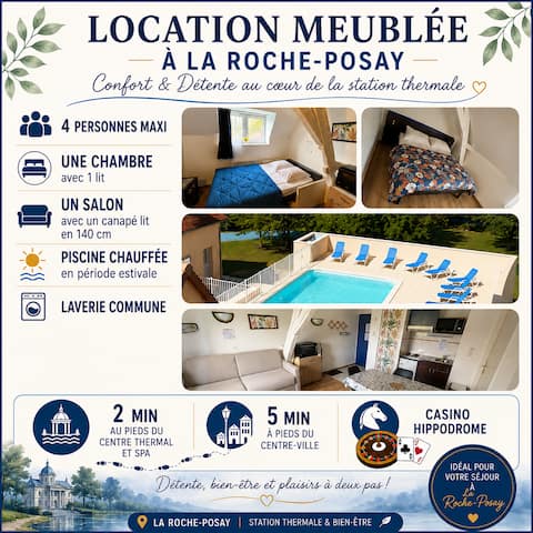 Pool apartment at the foot of the thermal center