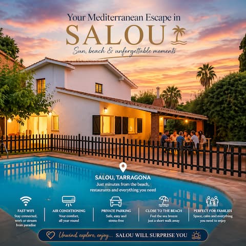 Family Villa Salou · Private Pool · BBQ · Beach